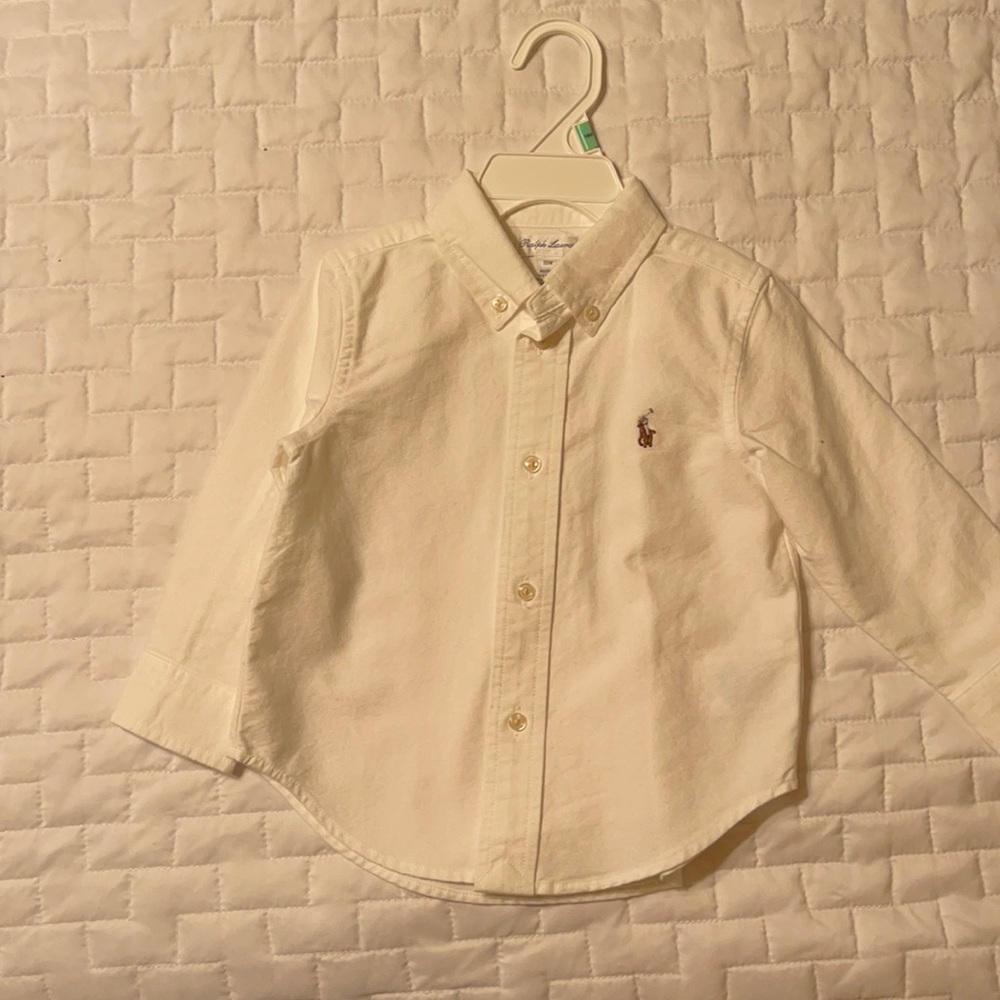 Ralph Lauren white button up. NWOT. 18 m